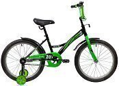 Велосипед NOVATRACK STRIKE 20" без доп. колес (2020) черный-зелёный